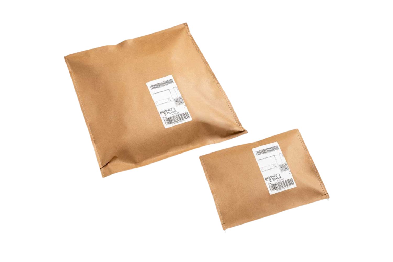 Papier-Versandbeutel mit Etikett
